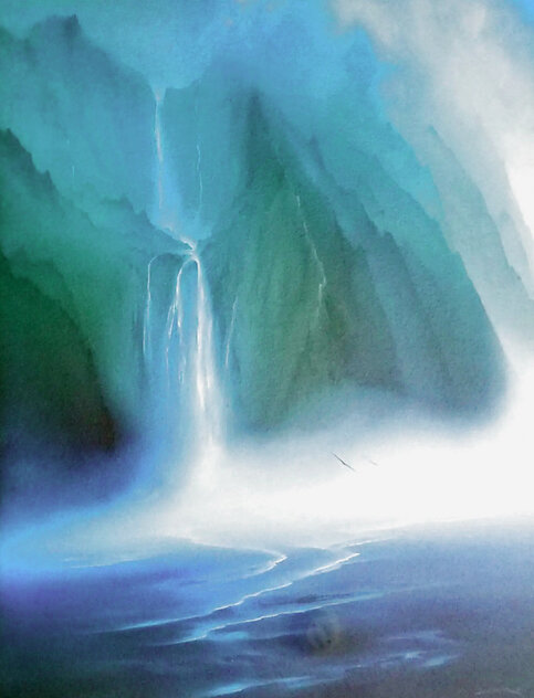 Simonetta Carpini,1号大、油彩,画廊保証書 George_Sumner_Kauai_Falls_1986