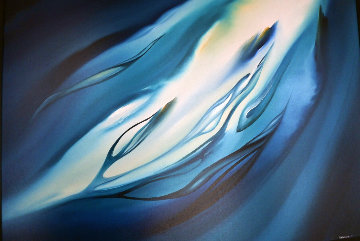 Untitled Whales Painting 1979 49x37 Huge Original Painting - George Sumner Untitled Whales Painting 1979 49x37 Huge Original Painting - George Sumner