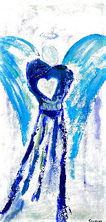 Angel With Heart I 2020 24x12 Original Painting - Janet Swahn Angel With Heart I 2020 24x12 Original Painting - Janet Swahn