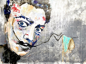 Dali Melting Clock 2020 47x59 Original Painting - Janet Swahn Dali Melting Clock 2020 47x59 Original Painting - Janet Swahn