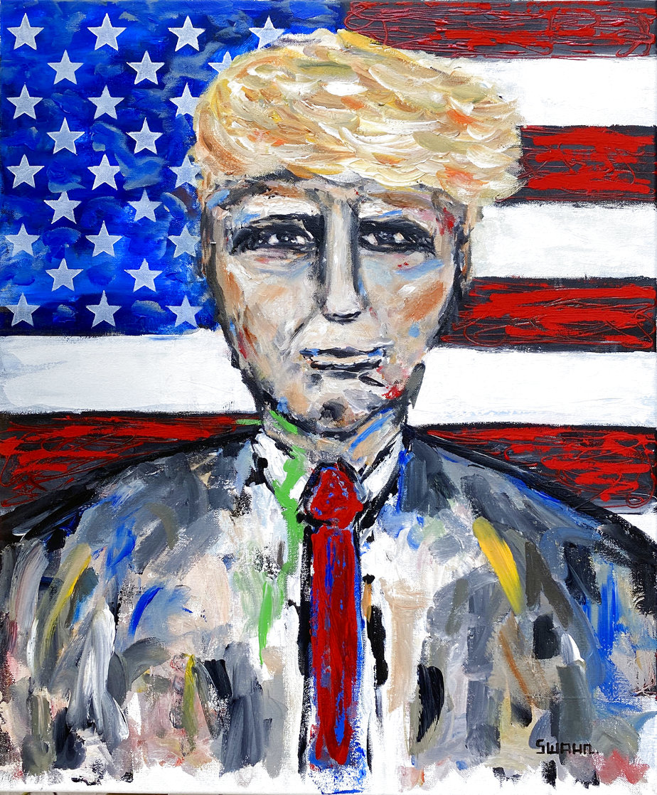 POTUS: Donald J Trump 2020 24x20 Original Painting by Janet Swahn
