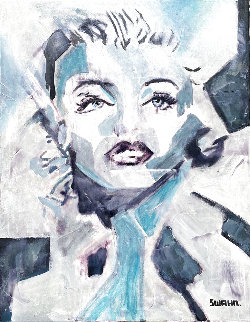 Marilyn Monroe in Blue 2020 20x16 Original Painting - Janet Swahn Marilyn Monroe in Blue 2020 20x16 Original Painting - Janet Swahn