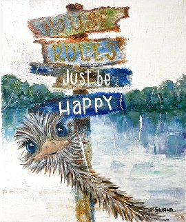 Just Be Happy 2021 24x20 Original Painting - Janet Swahn