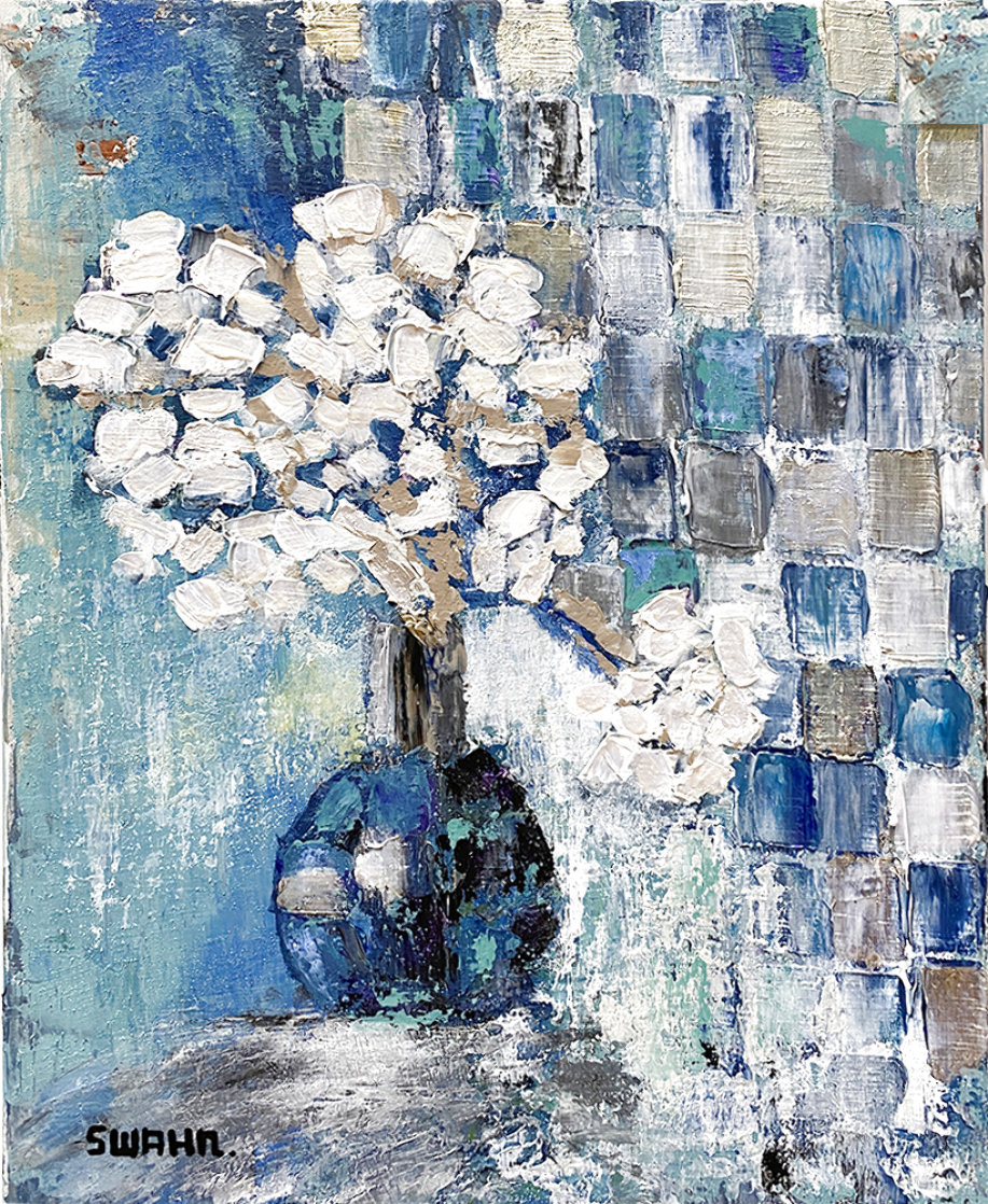 Floral Stainglass 2021 20x16 Original Painting by Janet Swahn Floral Stainglass 2021 20x16 Original Painting by Janet Swahn