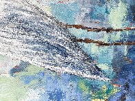 Baby Blue Abstract 2021 40x40 Huge Original Painting by Janet Swahn - 1