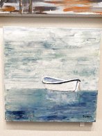 White Boat 2021 20x20  Original Painting by Janet Swahn - 6