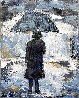 Umbrella Man in Blue 2020 20x16 Original Painting by Janet Swahn - 1