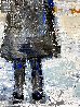 Umbrella Man in Blue 2020 20x16 Original Painting by Janet Swahn - 4