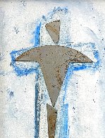 Cross With Metal 2021 29x17 Original Painting by Janet Swahn - 2