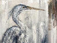 Egret in Gray 2021 30x30 Original Painting by Janet Swahn - 1