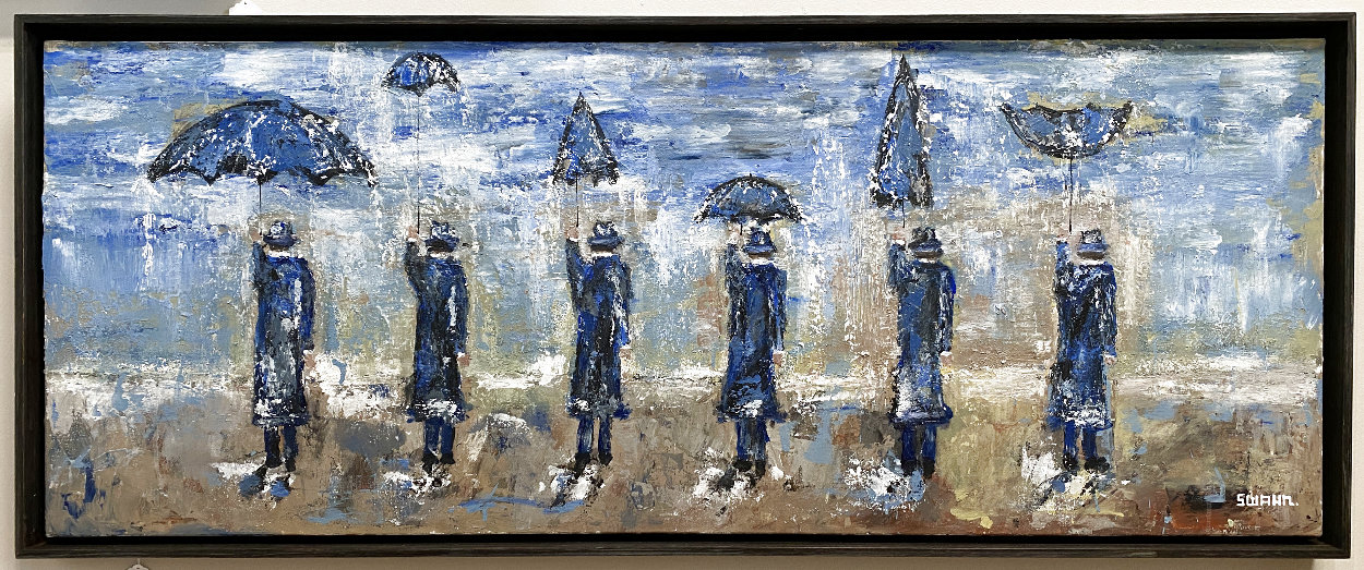 Every.man Umbrella Men 2021 20x48 Huge Original Painting by Janet Swahn
