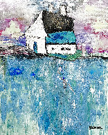 Barn House Teal 24x20  Original Painting by Janet Swahn - 0