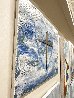 Heart in Blue With Metal Cross 18x24 Original Painting by Janet Swahn - 2