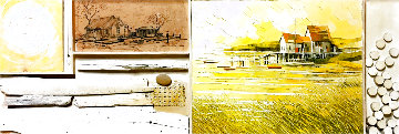 Untitled Landscape 1968 24x54 Huge Original Painting - Albert Swayhoover Untitled Landscape 1968 24x54 Huge Original Painting - Albert Swayhoover