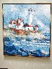 Untitled Seascape with Lighthouse 1968 42x38 Huge Original Painting by Albert Swayhoover - 1