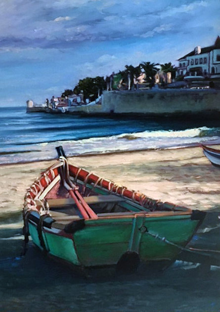 Cascais Sunset 1994 39x31 Original Painting by Tom Swimm
