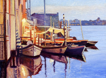 Canal Twilight 2011 30x40 Huge - Italy Original Painting - Tom Swimm Canal Twilight 2011 30x40 Huge - Italy Original Painting - Tom Swimm