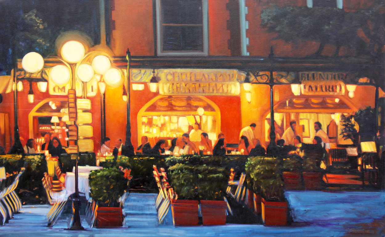Warm Night in Portofino 2018 30x48 Huge Original Painting by Tom Swimm Warm Night in Portofino 2018 30x48 Huge Original Painting by Tom Swimm
