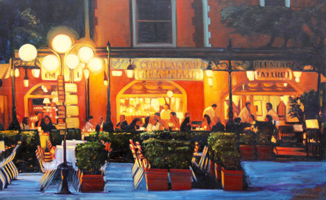 Warm Night in Portofino, Italy  2018 30x48 - Huge Original Painting - Tom Swimm