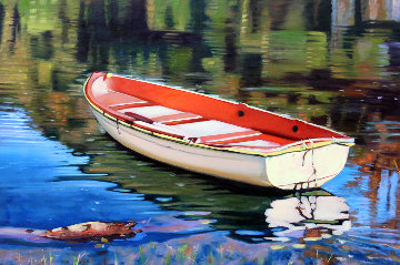 Lakeside Reflections 2019 24x36 Original Painting - Tom Swimm Lakeside Reflections 2019 24x36 Original Painting - Tom Swimm