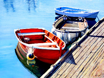 Walking the Docks 2020 30x40 Original Painting - Tom Swimm Walking the Docks 2020 30x40 Original Painting - Tom Swimm