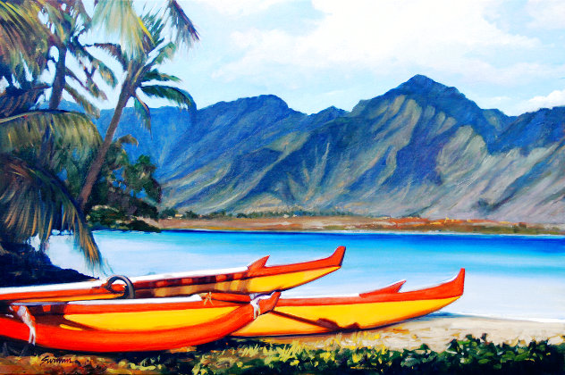 Island Symmetry 2017 24x36 - Hawaii Original Painting by Tom Swimm