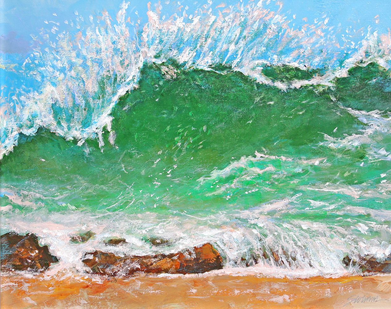 Wave Force 2022 Oil 16x20 by Tom Swimm - For Sale on Art Brokerage