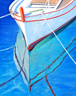 Harbor Symmetry 2022 32x26 Original Painting - Tom Swimm