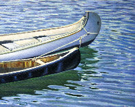 Canoe Reflections 2022 18x22 Original Painting by Tom Swimm - 0