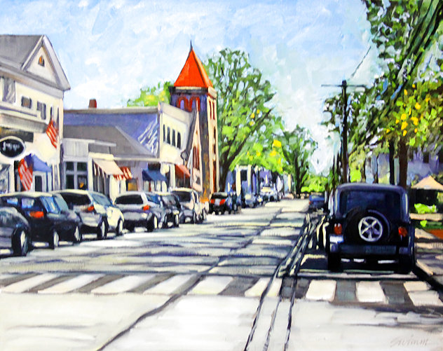 Springtime in Essex 2022 21x25 Connecticut - Maine Original Painting by Tom Swimm