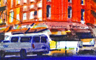 East Side Morning Watercolor 2021 18x15   NYC, New York Watercolor by Tom Swimm - 2