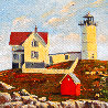Nubble Light 2023 20x20 - Maine Original Painting by Tom Swimm - 0