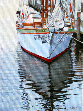 Into the Mystic 2023 21x17 - Mystic Harbor, Connecticut Original Painting - Tom Swimm
