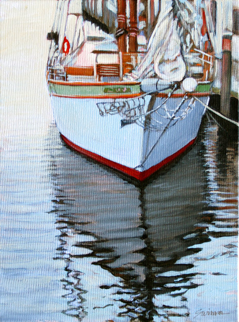 Into the Mystic 2023 21x17 - Mystic Harbor, Connecticut Original Painting by Tom Swimm