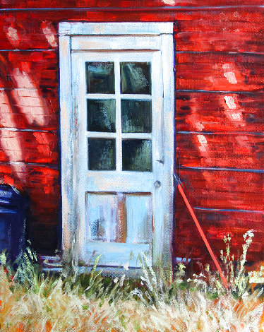Sunlit Barn 2023 22x18 Original Painting - Tom Swimm