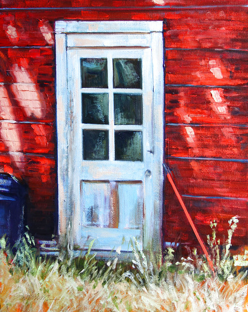 Sunlit Barn 2023 22x18 Original Painting by Tom Swimm