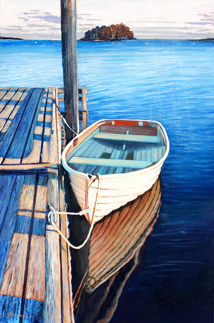Reflections in Blue 2023 36x24 - Maine Original Painting by Tom Swimm