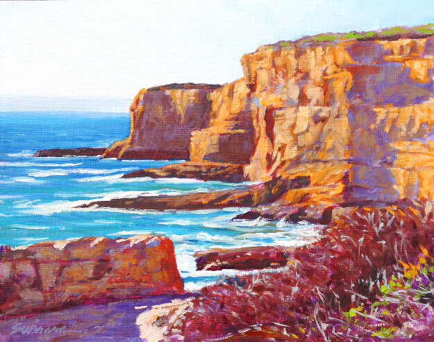 Cliff Shadows 2018 Oil on Board by Tom Swimm - For Sale on Art Brokerage