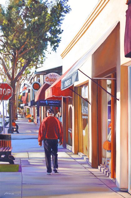 Cool November Morning 2014 36x24 Newport, California Original Painting by Tom Swimm
