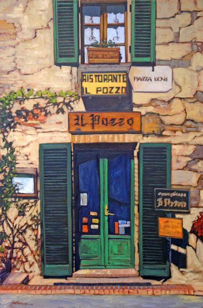 Il Pozzo Ristorante 2005 36x24 - Italy Original Painting by Tom Swimm