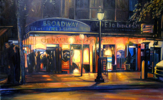 Night on the West Side 2024 30x48 - Huge - New York - NYC Original Painting by Tom Swimm