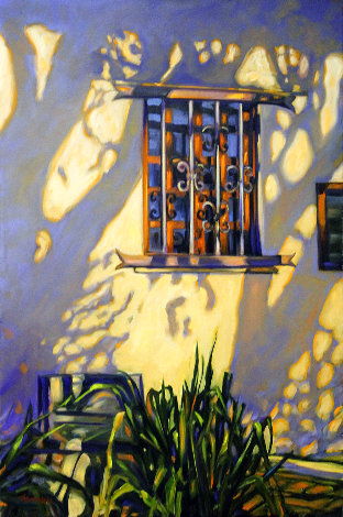 Shadows on the Mission 2024 36x24 - Carmel, California Original Painting - Tom Swimm