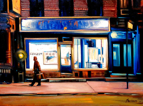 Night Walk 2012 18x24 - New York - NYC Original Painting - Tom Swimm