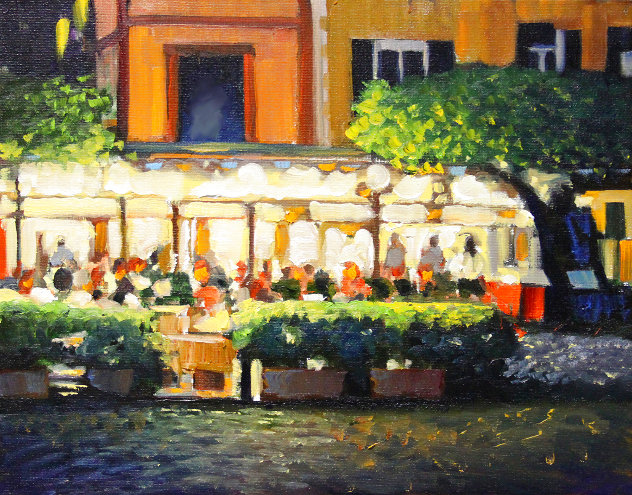 Portofino Nocturne 2024 17x20 - Italy Original Painting by Tom Swimm