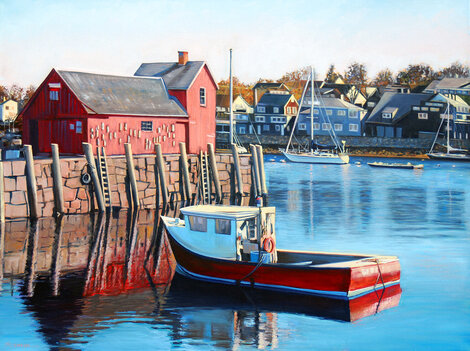 Memories of Rockport 2025 32x42 Oil on Canvas - Huge - Maine - Signed Twice Original Painting - Tom Swimm