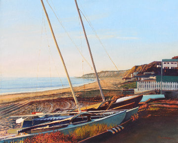 Catamarans At Sunset 2012 24x30 Original Painting - Tom Swimm Catamarans At Sunset 2012 24x30 Original Painting - Tom Swimm