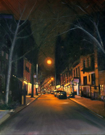 East Side Night 2015 28x22 New York - NYC Original Painting - Tom Swimm