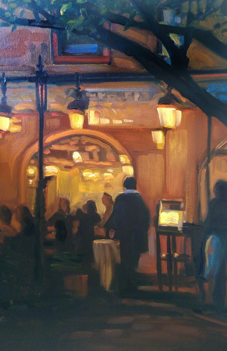 Night At the Bistro 2008 22x26 Original Painting by Tom Swimm Night At the Bistro 2008 22x26 Original Painting by Tom Swimm