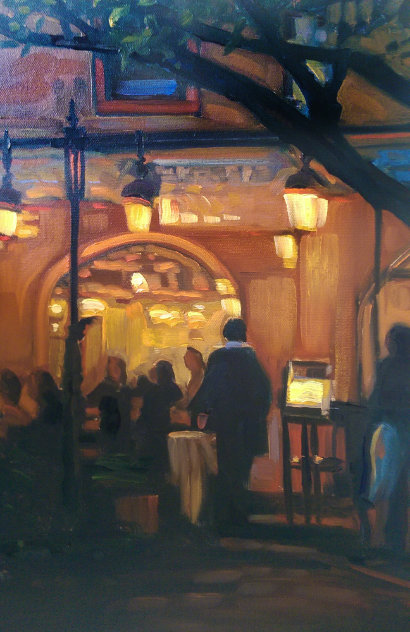 Night At the Bistro 2008 22x26 Original Painting by Tom Swimm