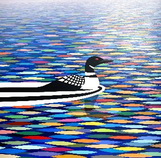 Loon #7 2018 48x48 Huge Original Painting - Kurt Swinghammer Loon #7 2018 48x48 Huge Original Painting - Kurt Swinghammer
